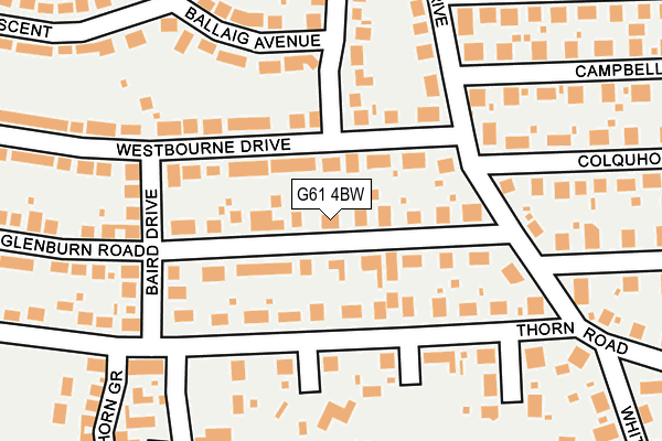 G61 4BW map - OS OpenMap – Local (Ordnance Survey)