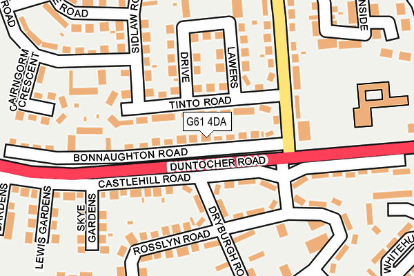 G61 4DA map - OS OpenMap – Local (Ordnance Survey)