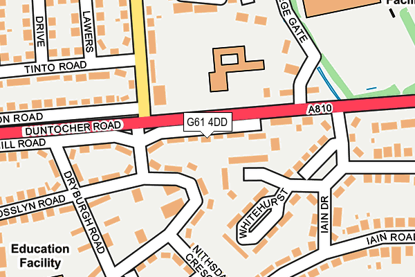 G61 4DD map - OS OpenMap – Local (Ordnance Survey)