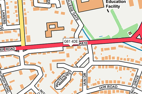 G61 4DE map - OS OpenMap – Local (Ordnance Survey)