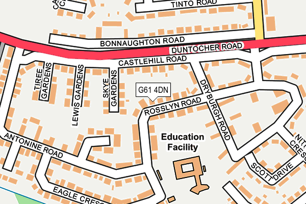 G61 4DN map - OS OpenMap – Local (Ordnance Survey)