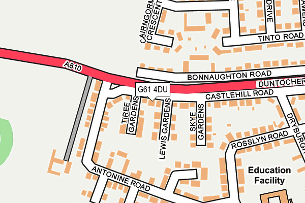 G61 4DU map - OS OpenMap – Local (Ordnance Survey)