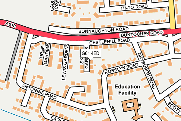 G61 4ED map - OS OpenMap – Local (Ordnance Survey)