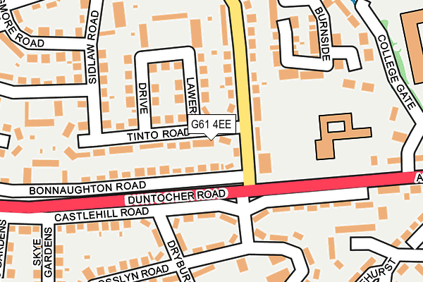 G61 4EE map - OS OpenMap – Local (Ordnance Survey)