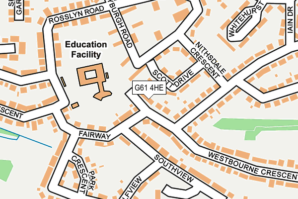 G61 4HE map - OS OpenMap – Local (Ordnance Survey)