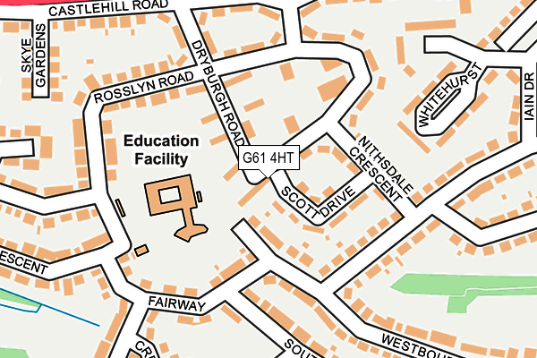 G61 4HT map - OS OpenMap – Local (Ordnance Survey)