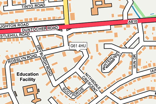 G61 4HU map - OS OpenMap – Local (Ordnance Survey)