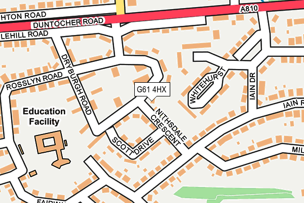 G61 4HX map - OS OpenMap – Local (Ordnance Survey)