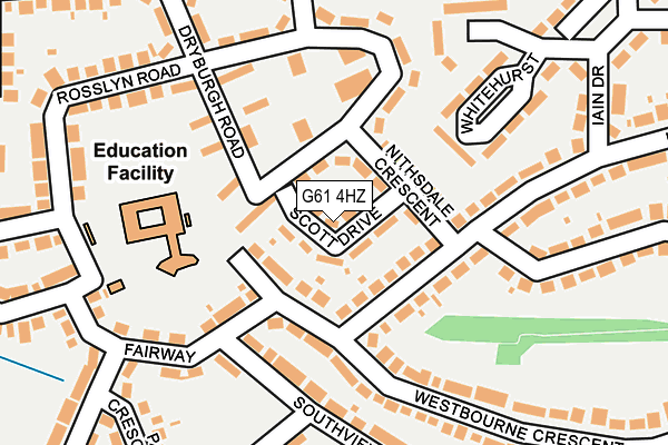 G61 4HZ map - OS OpenMap – Local (Ordnance Survey)