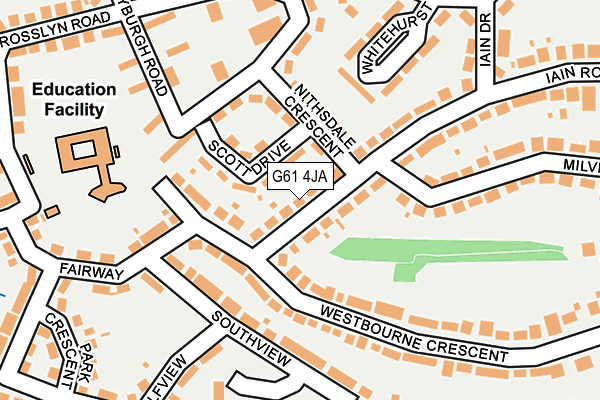 G61 4JA map - OS OpenMap – Local (Ordnance Survey)