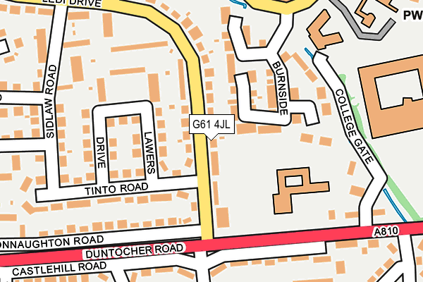 G61 4JL map - OS OpenMap – Local (Ordnance Survey)