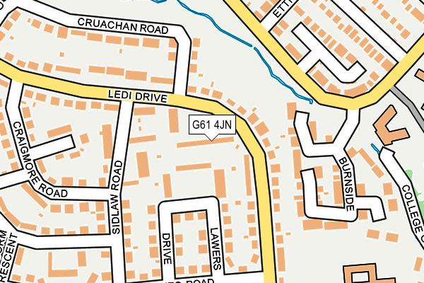 G61 4JN map - OS OpenMap – Local (Ordnance Survey)