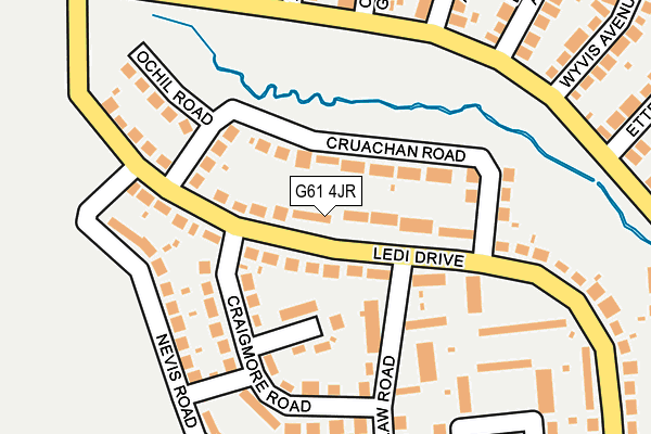 G61 4JR map - OS OpenMap – Local (Ordnance Survey)