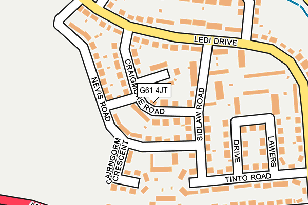 G61 4JT map - OS OpenMap – Local (Ordnance Survey)