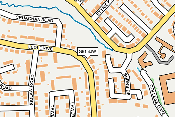 G61 4JW map - OS OpenMap – Local (Ordnance Survey)