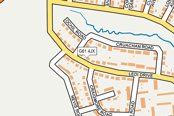 G61 4JX map - OS OpenMap – Local (Ordnance Survey)