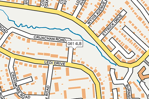 G61 4LB map - OS OpenMap – Local (Ordnance Survey)