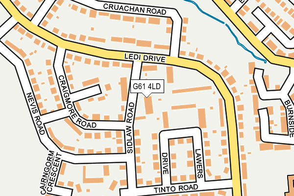 G61 4LD map - OS OpenMap – Local (Ordnance Survey)