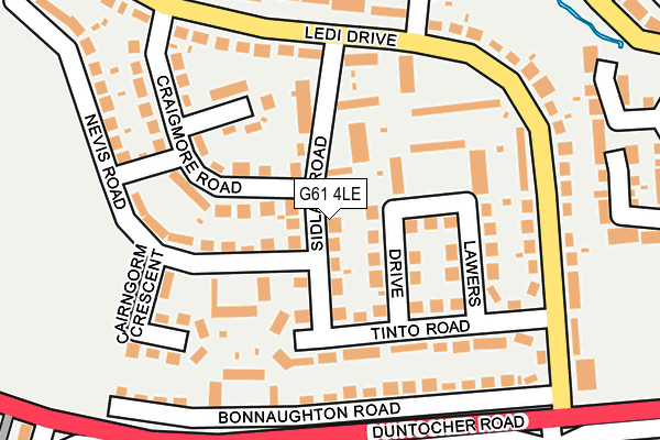 G61 4LE map - OS OpenMap – Local (Ordnance Survey)