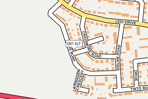 G61 4LF map - OS OpenMap – Local (Ordnance Survey)