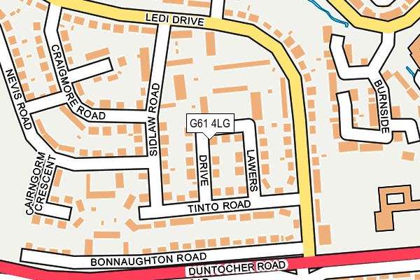 G61 4LG map - OS OpenMap – Local (Ordnance Survey)