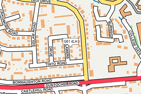 G61 4LH map - OS OpenMap – Local (Ordnance Survey)