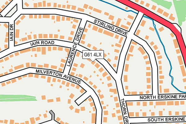 G61 4LX map - OS OpenMap – Local (Ordnance Survey)