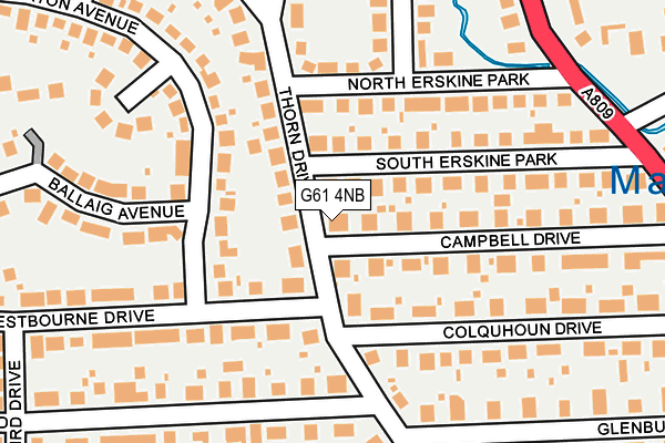 G61 4NB map - OS OpenMap – Local (Ordnance Survey)