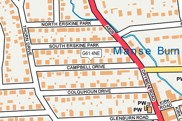 G61 4NE map - OS OpenMap – Local (Ordnance Survey)