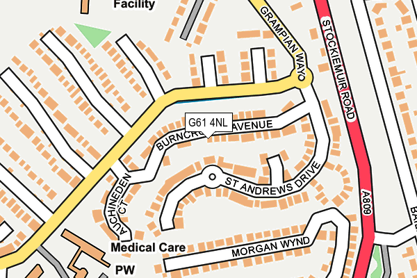 G61 4NL map - OS OpenMap – Local (Ordnance Survey)