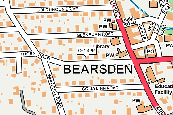 G61 4PP map - OS OpenMap – Local (Ordnance Survey)