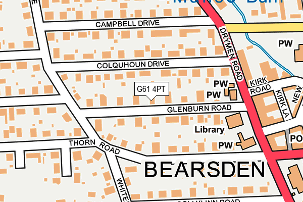 G61 4PT map - OS OpenMap – Local (Ordnance Survey)