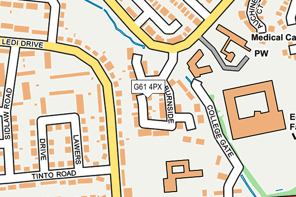 G61 4PX map - OS OpenMap – Local (Ordnance Survey)