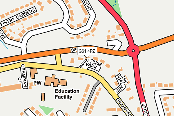 G61 4PZ map - OS OpenMap – Local (Ordnance Survey)