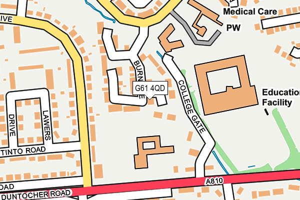 G61 4QD map - OS OpenMap – Local (Ordnance Survey)