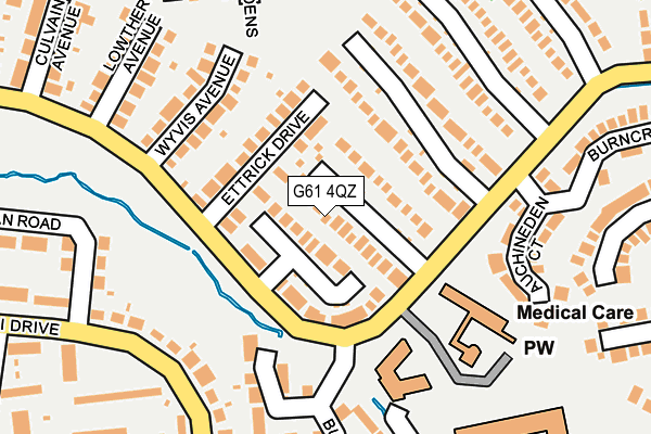 G61 4QZ map - OS OpenMap – Local (Ordnance Survey)