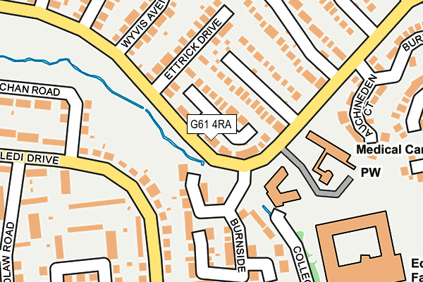 G61 4RA map - OS OpenMap – Local (Ordnance Survey)