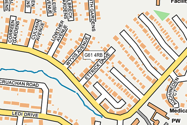 G61 4RB map - OS OpenMap – Local (Ordnance Survey)