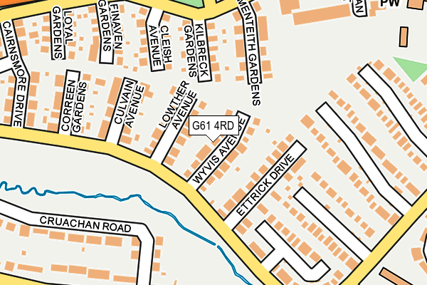 G61 4RD map - OS OpenMap – Local (Ordnance Survey)