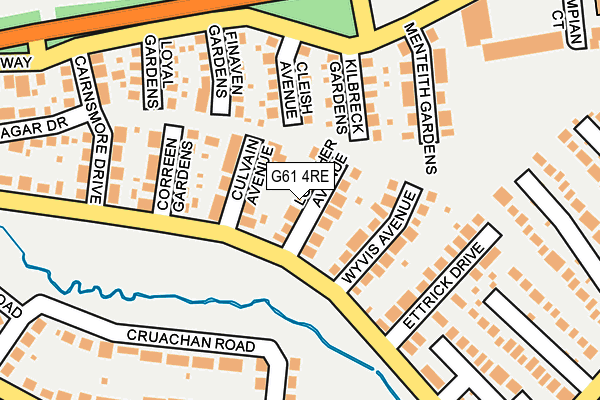 G61 4RE map - OS OpenMap – Local (Ordnance Survey)