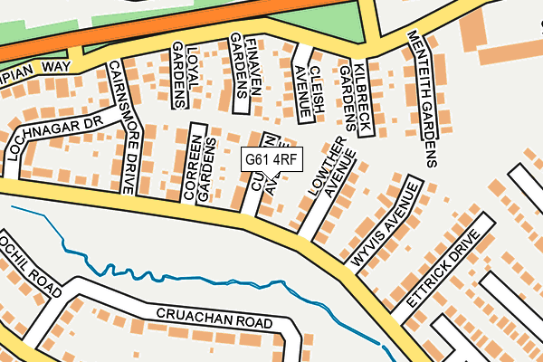 G61 4RF map - OS OpenMap – Local (Ordnance Survey)