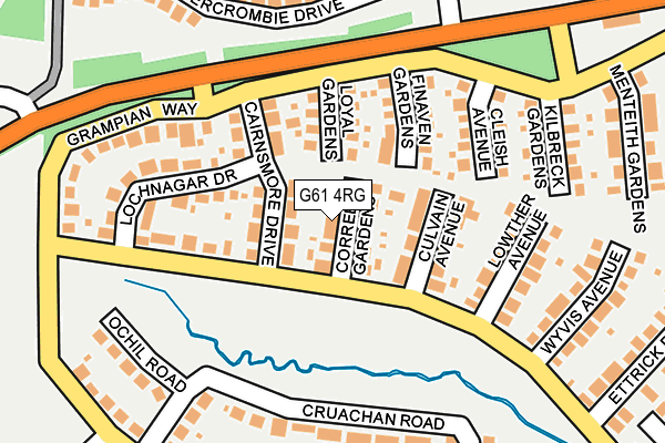 G61 4RG map - OS OpenMap – Local (Ordnance Survey)