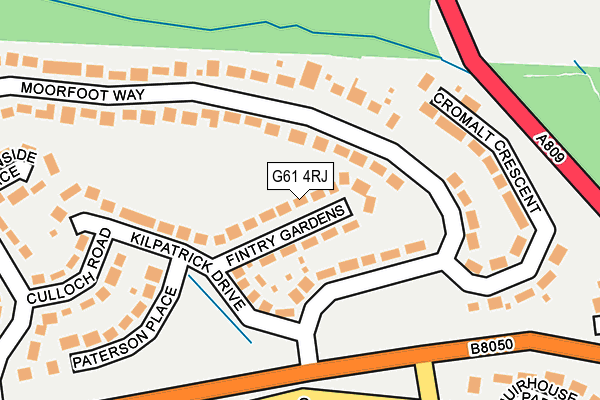 G61 4RJ map - OS OpenMap – Local (Ordnance Survey)