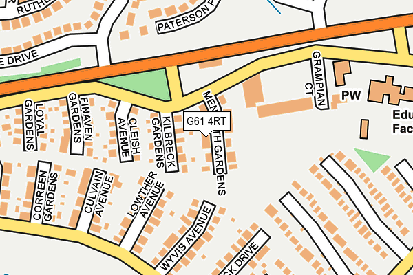 G61 4RT map - OS OpenMap – Local (Ordnance Survey)