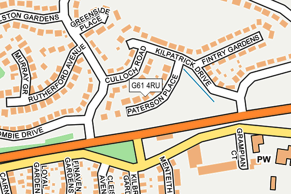 G61 4RU map - OS OpenMap – Local (Ordnance Survey)