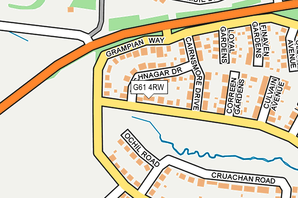 G61 4RW map - OS OpenMap – Local (Ordnance Survey)