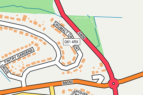 G61 4RX map - OS OpenMap – Local (Ordnance Survey)