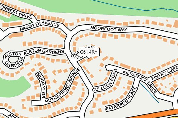 G61 4RY map - OS OpenMap – Local (Ordnance Survey)