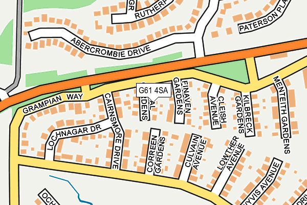 G61 4SA map - OS OpenMap – Local (Ordnance Survey)