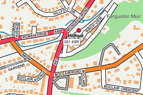 G61 4WR map - OS OpenMap – Local (Ordnance Survey)